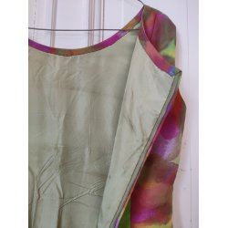 Farverig kjole, 1960'erne, med sl�jfe p� ryggen