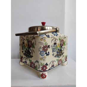 Engelsk chinoiserie krukke til the eller kager, ca. 1930-1940