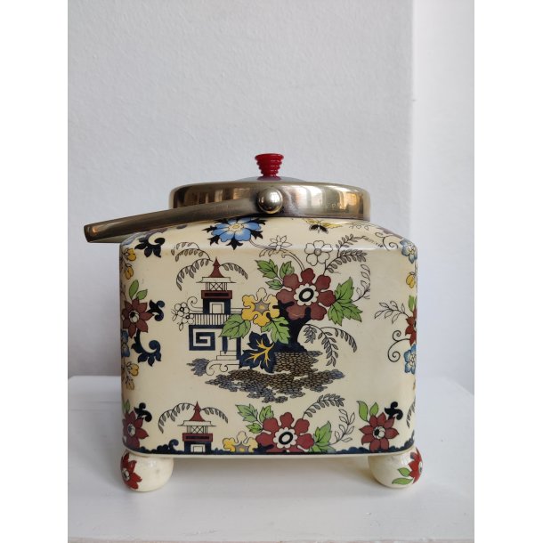 Engelsk chinoiserie krukke til the eller kager, ca. 1930-1940