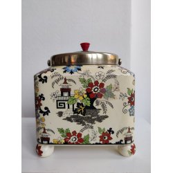 Engelsk chinoiserie krukke til the eller kager, ca. 1930-1940