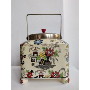 Engelsk chinoiserie krukke til the eller kager, ca. 1930-1940