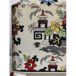 Engelsk chinoiserie krukke til the eller kager, ca. 1930-1940