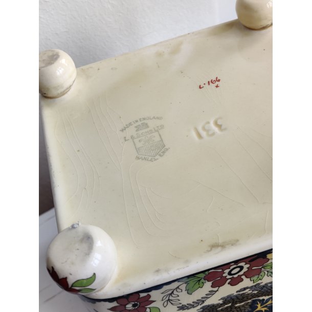 Engelsk chinoiserie krukke til the eller kager, ca. 1930-1940