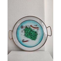 Vintage rund bakke med Bornholm