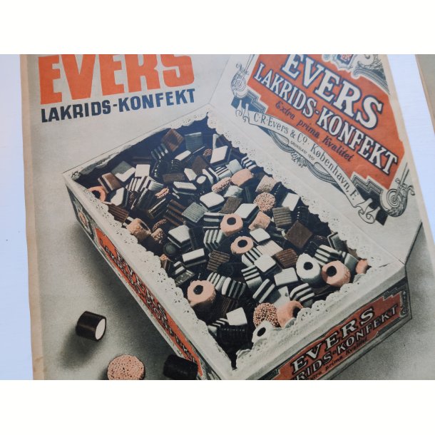 Org. reklame 1940: Evers lakridskonfekt
