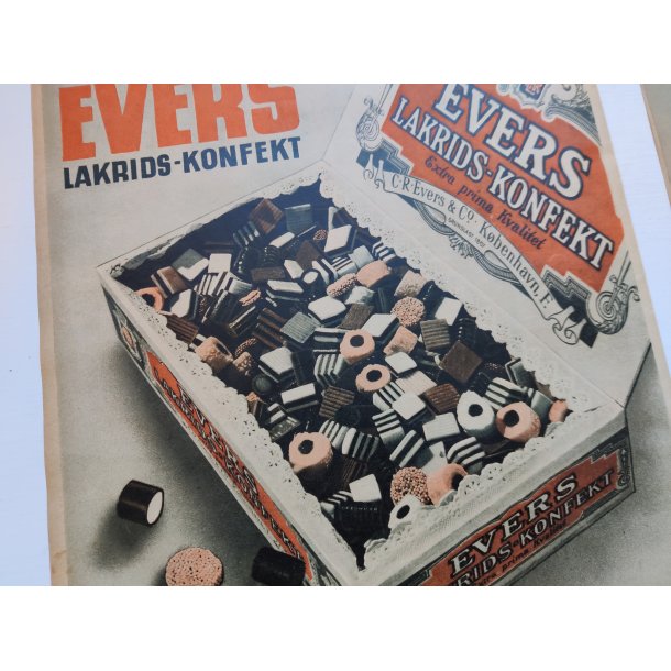 Org. reklame 1940: Evers lakridskonfekt