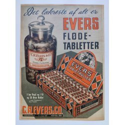 Org. reklame 1940: Evers Fl�detabletter 