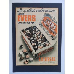 Org. reklame 1940: Evers lakridskonfekt