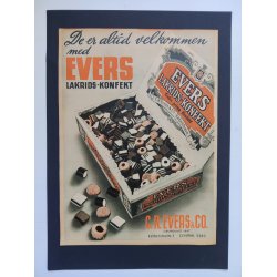 Org. reklame 1940: Evers lakridskonfekt