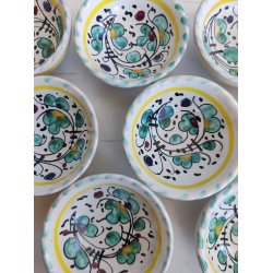 9 Deruta mini sk�le, italiensk majolica