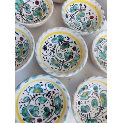 9 Deruta mini sk�le, italiensk majolica