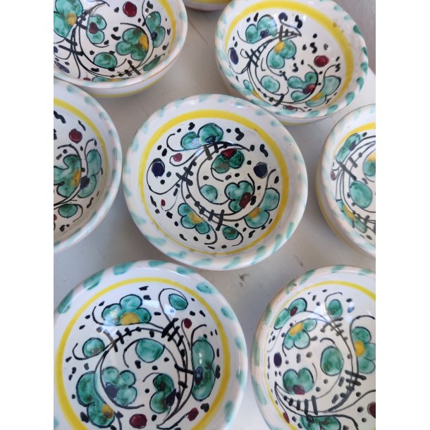 9 Deruta mini sk�le, italiensk majolica