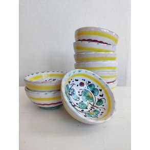 9 Deruta mini sk�le, italiensk majolica