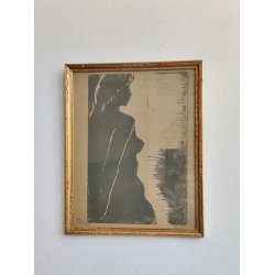 Linoleumstryk af kvindefigur, 1972