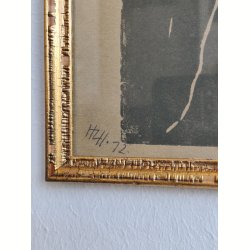 Linoleumstryk af kvindefigur, 1972