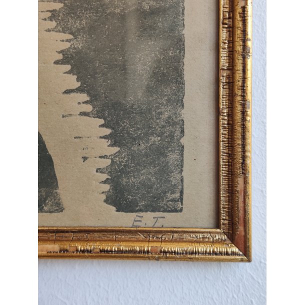 .Linoleumstryk af kvindefigur, 1972