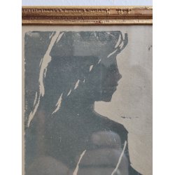 .Linoleumstryk af kvindefigur, 1972