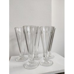 5 franske Abeille champagneglas fra La Roch�re, Paris Mus�es