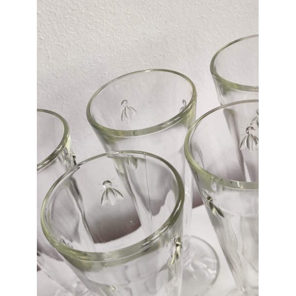 5 franske Abeille champagneglas fra La Roch�re, Paris Mus�es