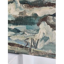 .Oliemaleri af Svend C. Nielsen (1908-1993), motiv fra Bornholm