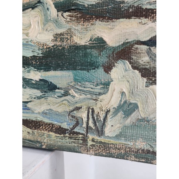 .Oliemaleri af Svend C. Nielsen (1908-1993), motiv fra Bornholm