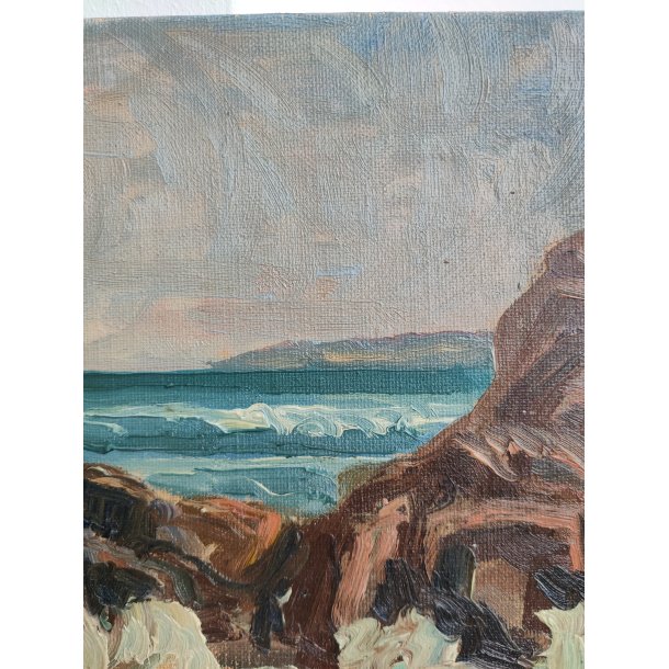 .Oliemaleri af Svend C. Nielsen (1908-1993), motiv fra Bornholm