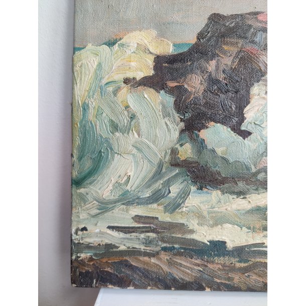 .Oliemaleri af Svend C. Nielsen (1908-1993), motiv fra Bornholm