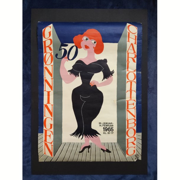 Org. plakat Gr�nningen /Charlottenborg 50 �r, Svend Johansen 1965