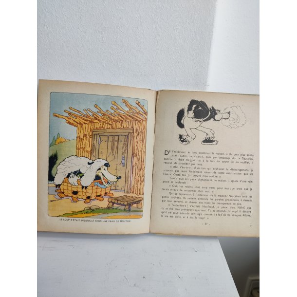 Les trois petits cochons, fransk vintage Disney bog