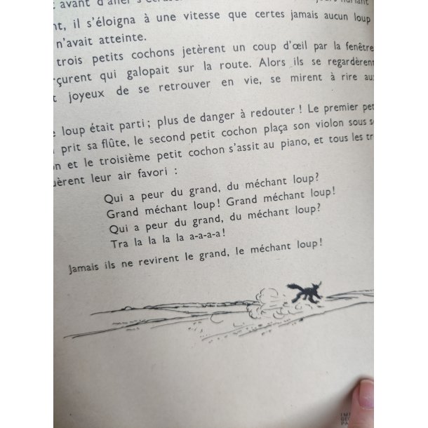 Les trois petits cochons, fransk vintage Disney bog