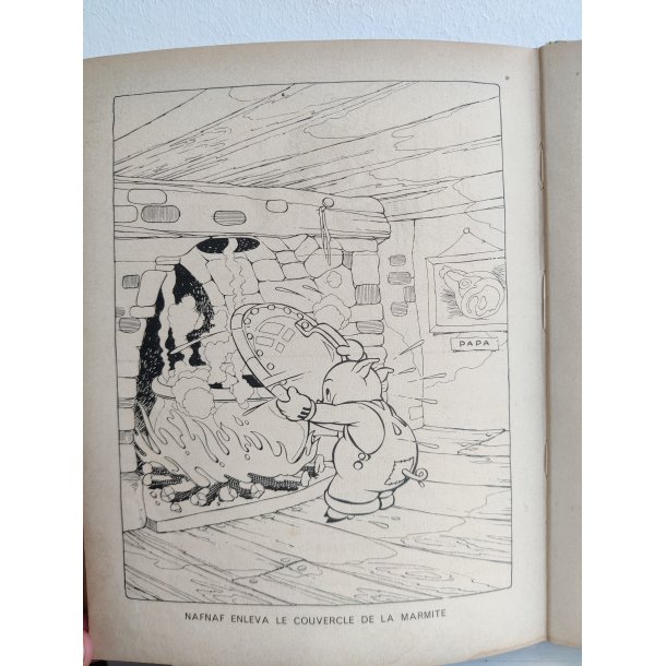 Les trois petits cochons, fransk vintage Disney bog