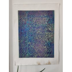 Uden titel, viskositetstryk el. kunsttryk af Stine Bitsch-Larsen