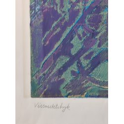 Uden titel, viskositetstryk el. kunsttryk af Stine Bitsch-Larsen