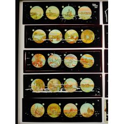 Antikke Laterna Magica billeder i �ske, ca. �r 1900