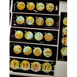 Antikke Laterna Magica billeder i �ske, ca. �r 1900