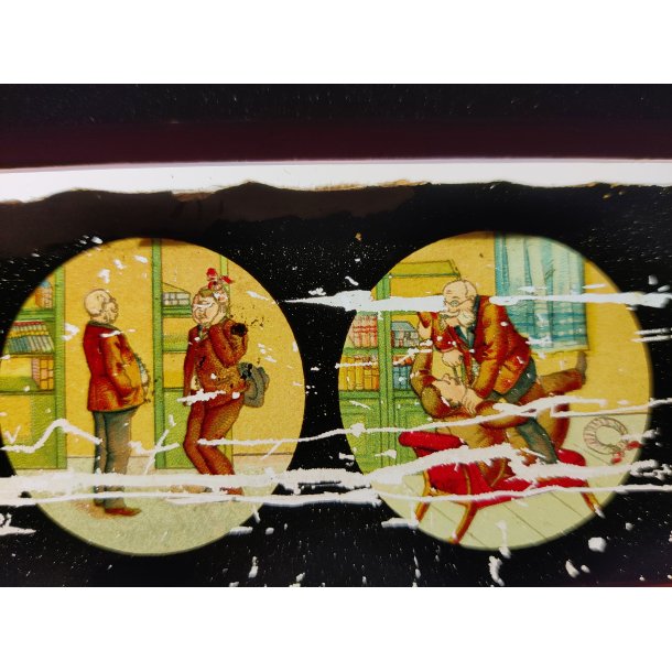 Antikke Laterna Magica billeder i �ske, ca. �r 1900