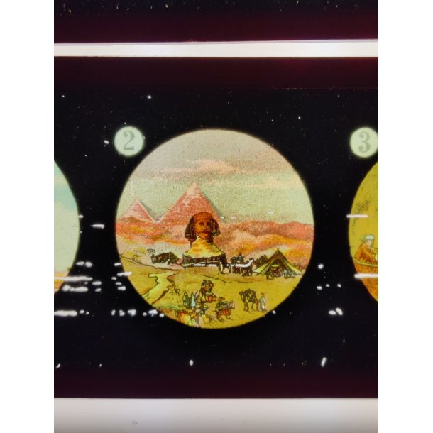 Antikke Laterna Magica billeder i �ske, ca. �r 1900