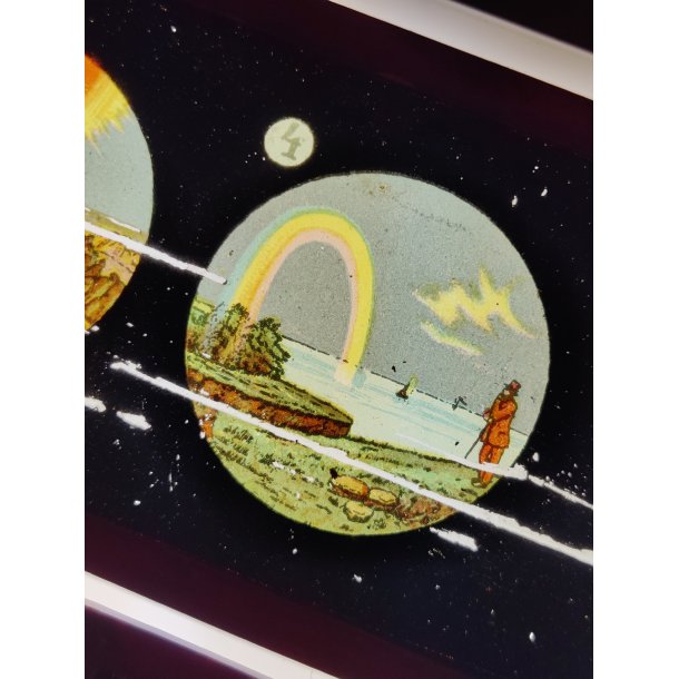 Antikke Laterna Magica billeder i �ske, ca. �r 1900