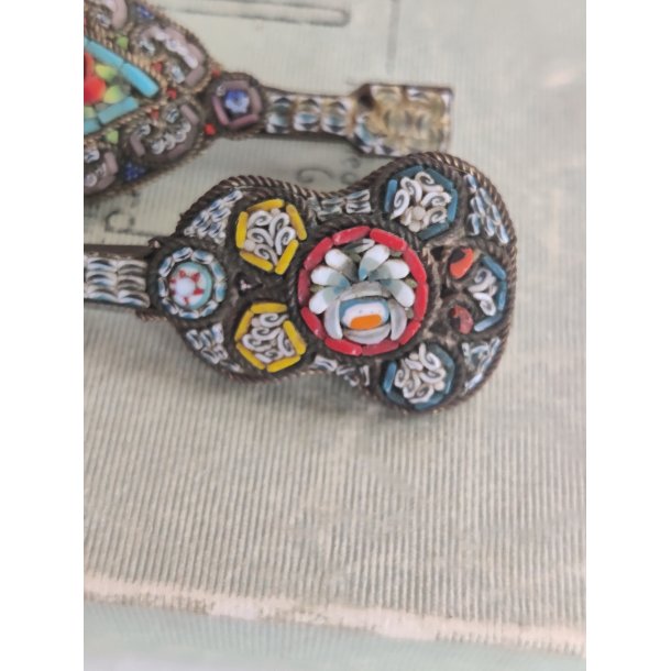 Italienske vintage glasmosaik brocher, 1950-1960