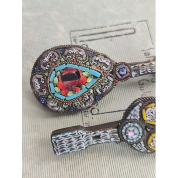 Italienske vintage glasmosaik brocher, 1950-1960