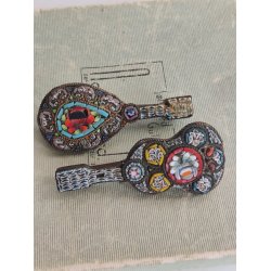 Italienske vintage glasmosaik brocher, 1950-1960