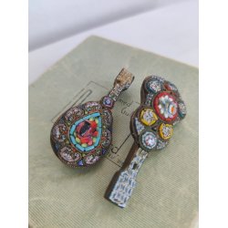 Italienske vintage glasmosaik brocher, 1950-1960