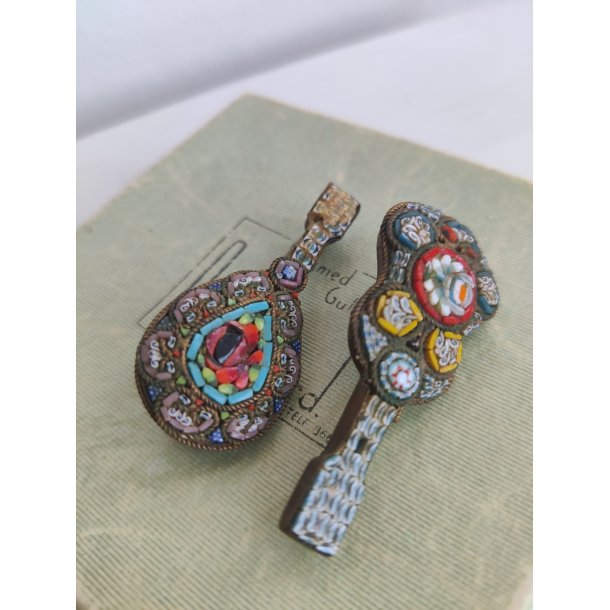 Italienske vintage glasmosaik brocher, 1950-1960