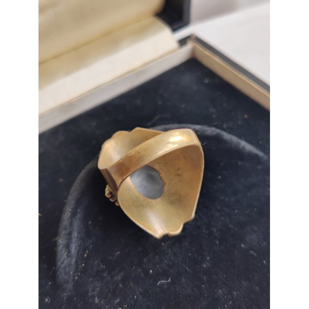 Messingring med m�nesten str 54