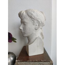 Kvindebuste af gips, Robert Lund Jensen (1915-2003)