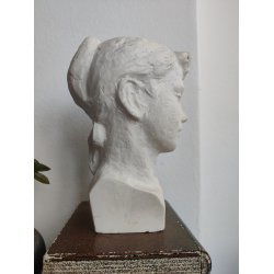 Kvindebuste af gips, Robert Lund Jensen (1915-2003)