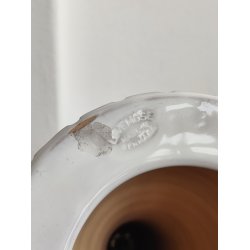 L�vemose hvid rillet lampefod