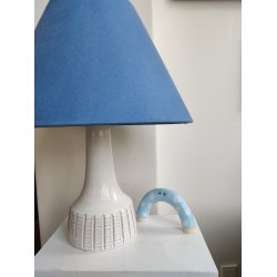 L�vemose hvid rillet lampefod