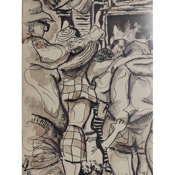 .Originaltegning af k� ved ishus, 1960'erne