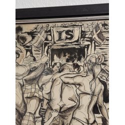 .Originaltegning af k� ved ishus, 1960'erne